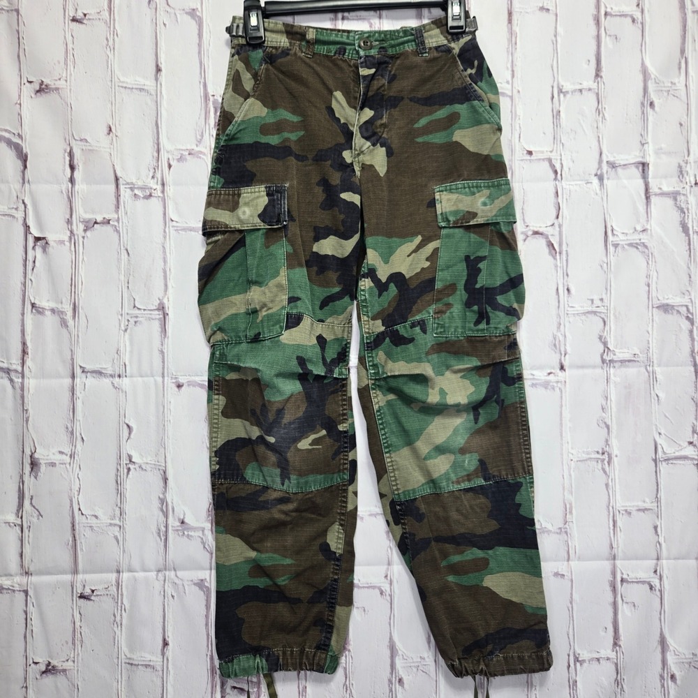 Military Cargo Pants Woodland Camo Ripstop BDU Combat Tactical Unisex XS Short